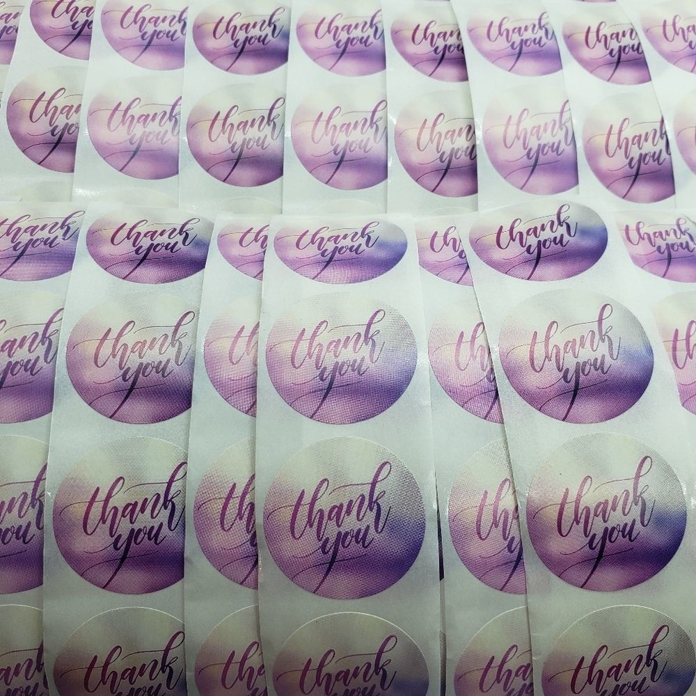 6/$15 100ct Thank You Stickers Round 1" Labels - Picture 3 of 4